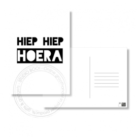 KAART A6 - hiep hiep hoera (set 10 stuks)