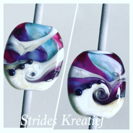 Glaskraal roze swirl