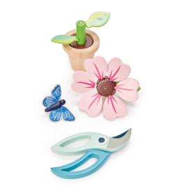 Houten bloem met vlinder in pot - Tender Leaf Toys