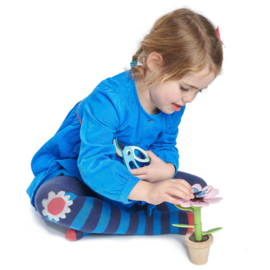 Houten bloem met vlinder in pot - Tender Leaf Toys