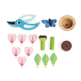 Houten bloem met vlinder in pot - Tender Leaf Toys