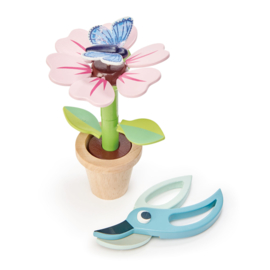 Houten bloem met vlinder in pot - Tender Leaf Toys