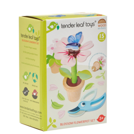 Houten bloem met vlinder in pot - Tender Leaf Toys