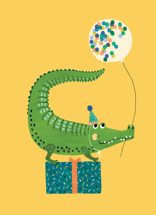 Ansichtkaart Party krokodil