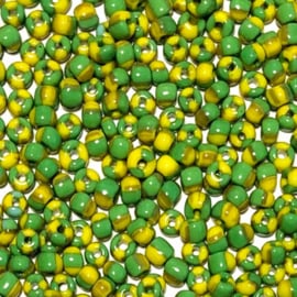 Rocailles gestreept kleurenmix Groen geel