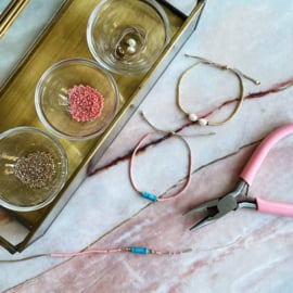 DIY Miyuki delica armbandjes maken Roze turkoois Goud