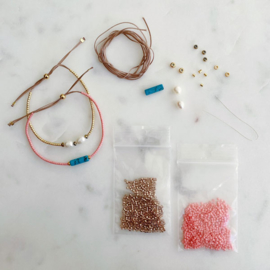 DIY Miyuki delica armbandjes maken Roze turkoois Goud