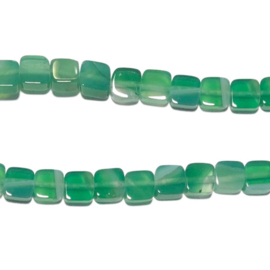 Groen agaat emerald kraal vierkant