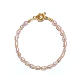 Armband Roze zoetwaterparel goud
