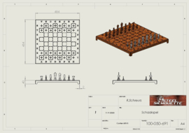 Schaakbord 484 x 484 x 40mm