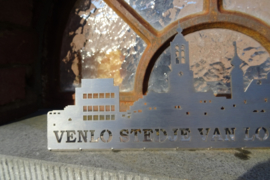 Skyline Venlo met Tekst RVS Geslepen 354 x 131mm