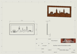 Skyline-Venlo-Wanddecoratie 954 x 424 x 15mm