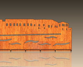 Skyline Kessel met tekst 472 x 137mm