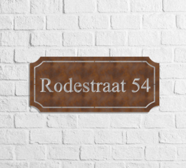 Naambord Cortenstaal Antique Luxe 290x125mm