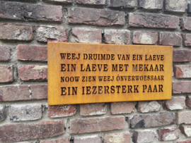 Wanddecoratie met tekst 454 x 204 x 20mm