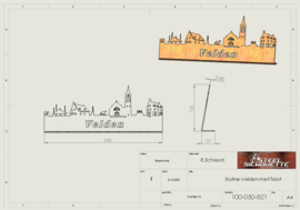 Skyline Velden  met tekst 348 x 138 mm