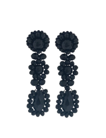 Small dahlia earrings black