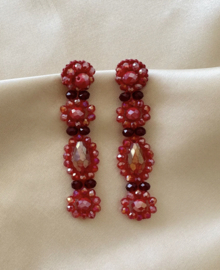 Dahlia earrings red
