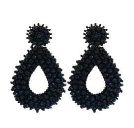 Drop beads earrings black