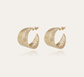 Wave hoop earrings gold