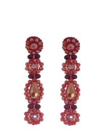 Dahlia earrings red