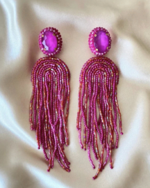 Statement stone beads fuchsia