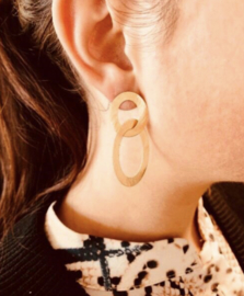Earring oval coating gold - LOTT. Gioielli