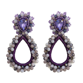 Lauren stone earrings lilac purple