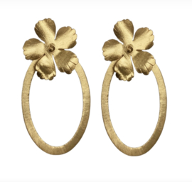 Gouden oorbellen Jeanne gold flower limited edition - Fien
