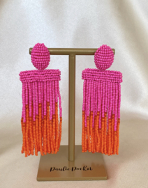 Isadora ombre earrings pink orange