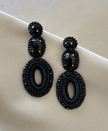Ivy stone earrings black