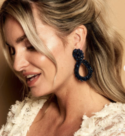 Grande lauren stone earrings dark blue