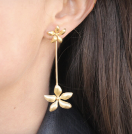 Gouden oorbellen Florence gold flower - Fien