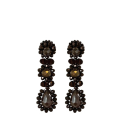 Small dahlia earrings brown