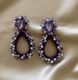 Lauren stone earrings lilac purple