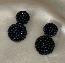 Small double earrings black