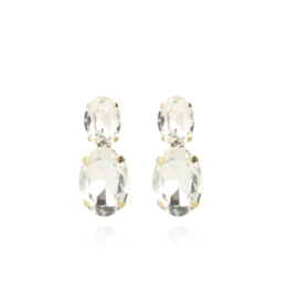 Kristalkleurige zirconia oorbellen oval double M Lenne - LOTT. Gioielli