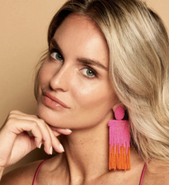 Isadora ombre earrings pink orange