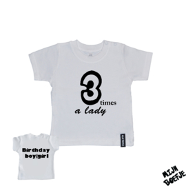 Baby t-shirt 3 times a lady - Birthday girl