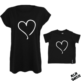 Ouder & kind/baby t-shirt Hartje