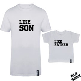 Ouder & kind/baby t-shirt Like father/Like son