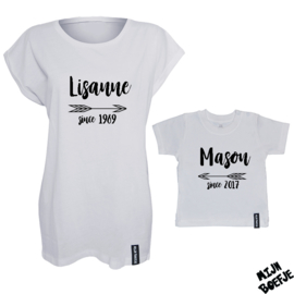 Ouder & kind/baby t-shirt SINCE