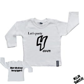 Baby t-shirt Let's party 4 ever - Birthday boy/girl