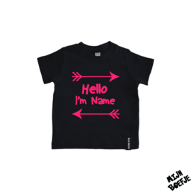 Baby t-shirt Hello i'm + eigen naam