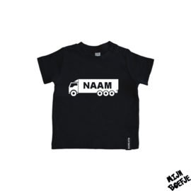 Baby t-shirt Vrachtwagen met eigen naam