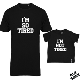 Ouder & kind/baby t-shirt TIRED
