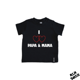 Baby t-shirt I Love Papa & Mama / I Love Opa & Oma