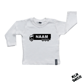 Baby t-shirt Vrachtwagen met eigen naam