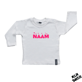 Baby t-shirt Eigen Naam Hartjes
