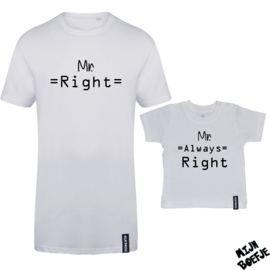 Ouder & kind/baby t-shirt MR RIGHT